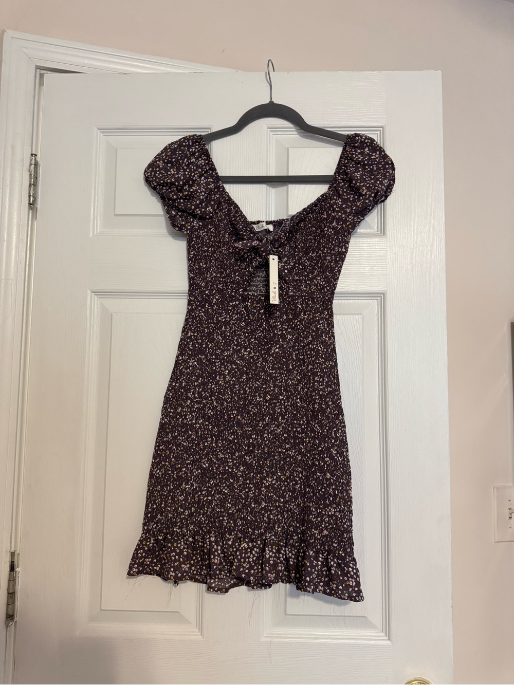 Purple Floral Mini Dress